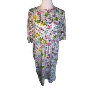 Cocoom one size pastel novelty pastel heart print knit shirt sleep dress Y2K